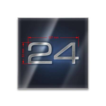 Metzler LED-beleuchtetes Hausnummernschild aus Edelstahl hochglanz