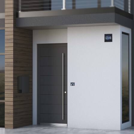 Metzler LED-beleuchtetes Hausnummernschild aus Edelstahl hochglanz