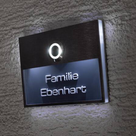 Metzler Türklingel LED Anthrazit 3D-Namensschild | Otto