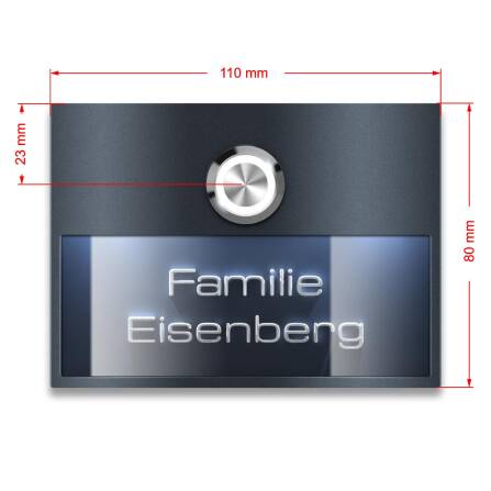 Metzler Türklingel LED Anthrazit 3D-Namensschild | Otto