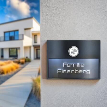Metzler Türklingel LED Anthrazit 3D-Namensschild | Otto