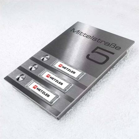 Metzler Campanello in Acciaio Inox con targhette nominative scambiabili | Tara Slim M3