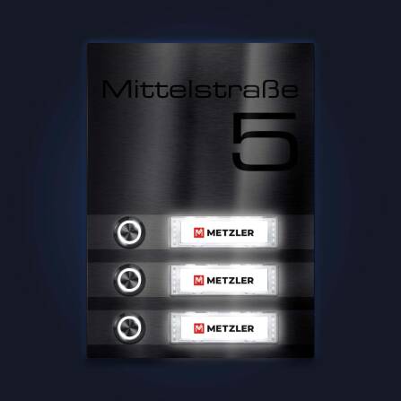 Metzler Campanello in Acciaio Inox con targhette nominative scambiabili | Tara Slim M3