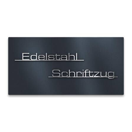 Hausnummernschild mit Schriftzug in Anthrazit RAL7016