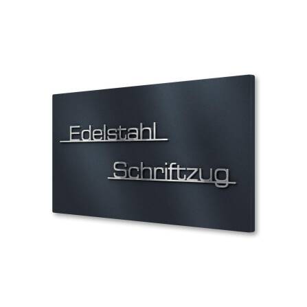 Hausnummernschild mit Schriftzug in Anthrazit RAL7016