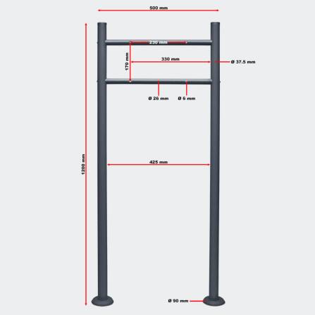 Metzler Ständer Standfuß Anthrazit für Briefkasten Postbox Briefkastenständer | Erpo
