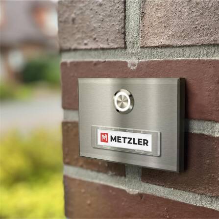 Metzler Campanello da Esterno in Acciaio Inox con Targhetta Nome Sostituibile | Abakos