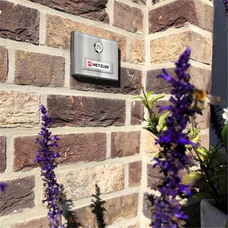 Metzler Campanello da Esterno in Acciaio Inox con Targhetta Nome Sostituibile | Abakos