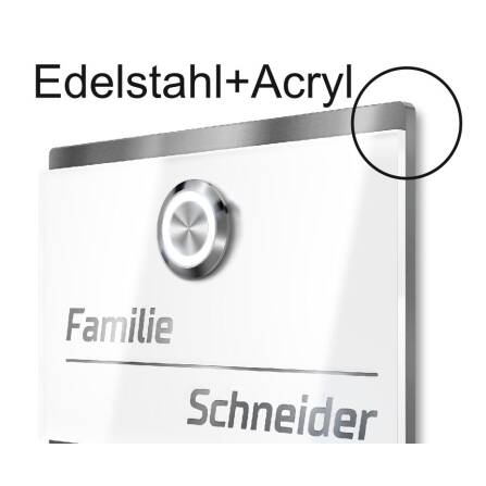 Metzler Türklingel Edelstahl Weiß Klingeltaster LED | Heidi