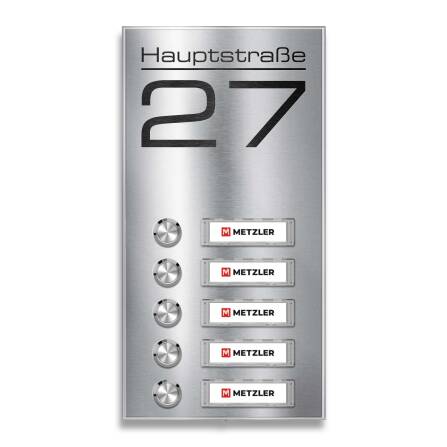 Metzler Klingel Aufputz Edelstahl austauschbare...