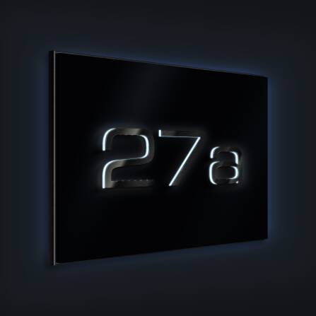 LED-Hausnummernschild mit 3D-Ziffern aus Edelstahl 3-stellig in Anthrazit