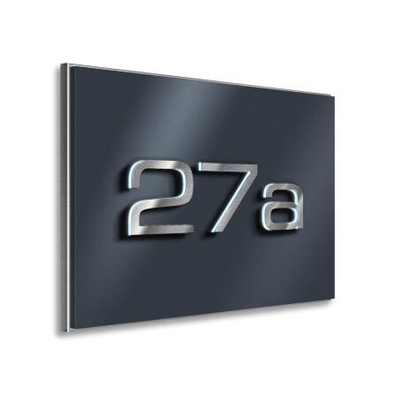 LED-Hausnummernschild mit 3D-Ziffern aus Edelstahl 3-stellig in Anthrazit