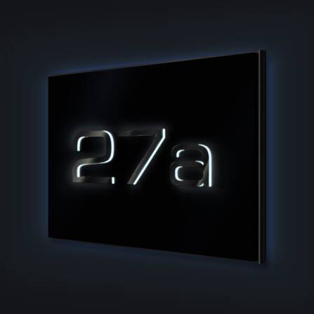 LED-Hausnummernschild mit 3D-Ziffern aus Edelstahl 3-stellig in Anthrazit