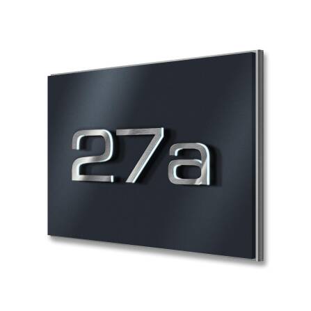 LED-Hausnummernschild mit 3D-Ziffern aus Edelstahl 3-stellig in Anthrazit