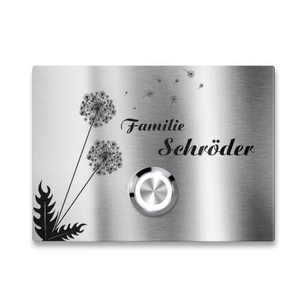 Metzler Türklingel Edelstahl mit Pusteblumenmotiv...