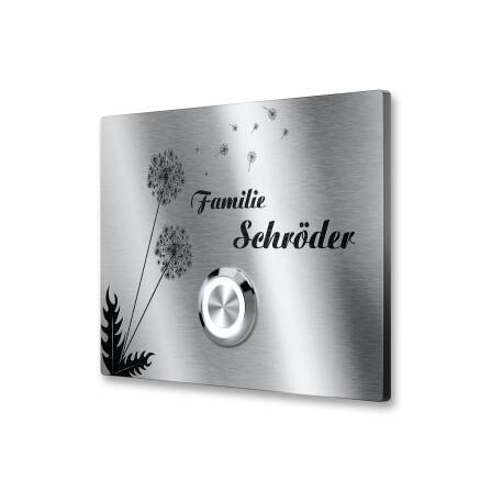 Metzler Türklingel Edelstahl mit Pusteblumenmotiv...