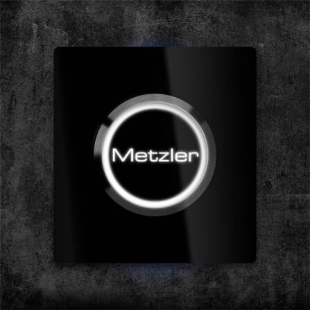 Metzler quadratische Türklingel Schwarz LED Gravur +...