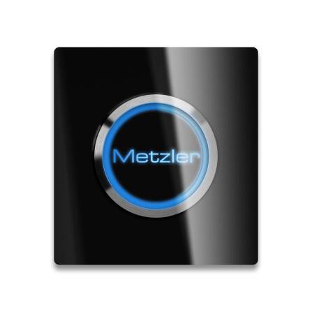 Metzler quadratische Türklingel Schwarz LED Gravur + Klingeltaster | Luna