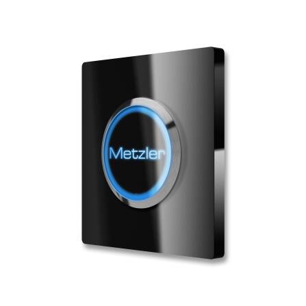 Metzler quadratische Türklingel Schwarz LED Gravur + Klingeltaster | Luna