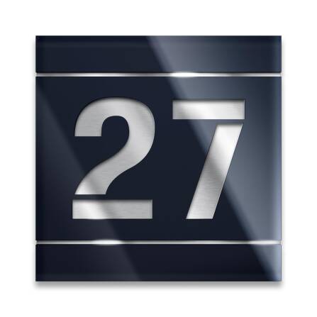 Hochglänzendes Hausnummernschild aus Edelstahl in...