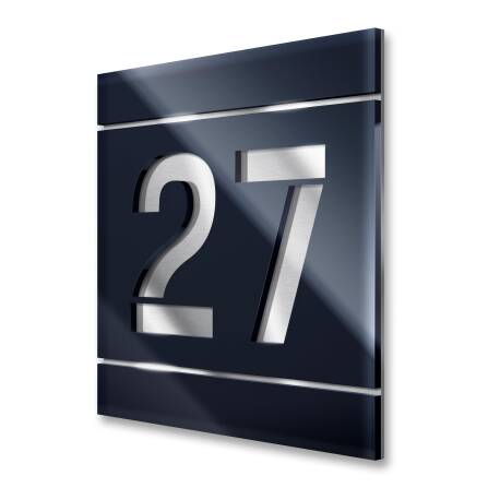 Hochglänzendes Hausnummernschild aus Edelstahl in...