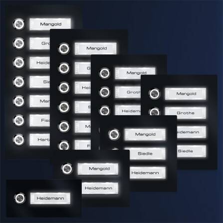 Metzler Türklingel Aufputz Anthrazit austauschbare Namensschilder | Serie Otis