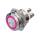 Metzler - Drucktaster 19mm - LED Ringbeleuchtung Pink - IP67 IK10 - Edelstahl - Flach - Schraubkontakte