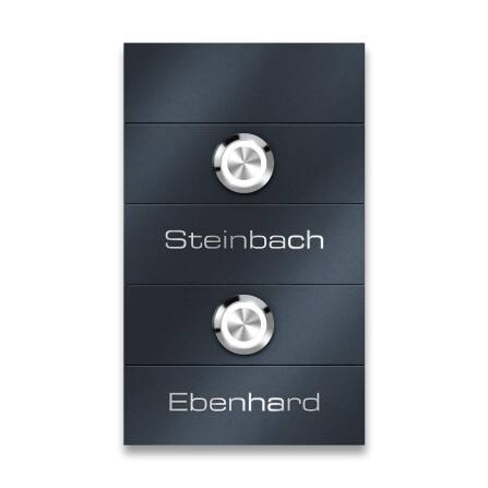 Metzler Türklingel Anthrazit Zweifamilienhaus Gravur...