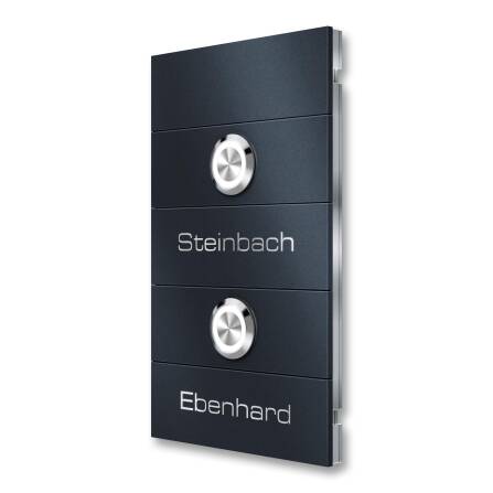 Metzler Türklingel Anthrazit Zweifamilienhaus Gravur...