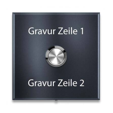 Funkklingel Aufputz Anthrazit quadratisch | personalisiert mit Gravur | Vera