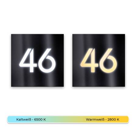 LED-Hausnummernschild in Anthrazit mit Straße