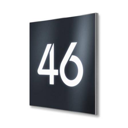 LED-Hausnummernschild aus Edelstahl in Anthrazit RAL7016