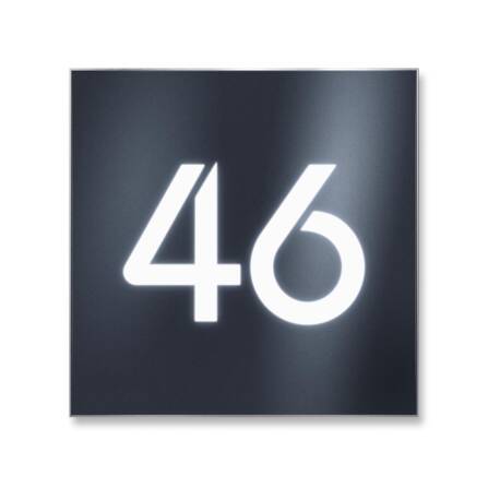 LED-Hausnummernschild aus Edelstahl in Anthrazit RAL7016