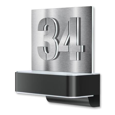 LED-Hausnummernschild von Steinel | L820 | Anthrazit und Edelstahl | Sensor & Bluetooth
