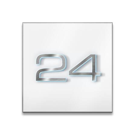 LED-beleuchtetes Hausnummernschild aus Edelstahl in...