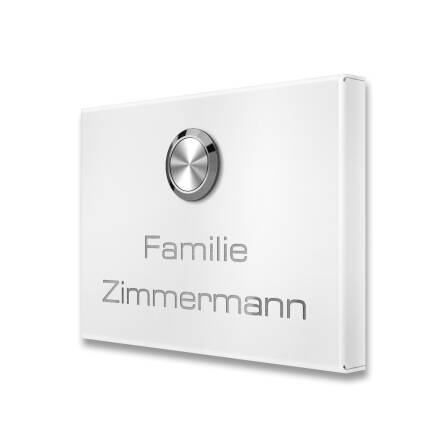 Metzler Funkklingel kabellos Edelstahl V2A | Aufputz Türklingel IP67 | 150m Reichweite  | RAL 9016 Weiß | Vitus