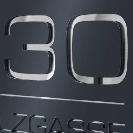 Plaque de numéro de maison 3D en acier inoxydable en anthracite