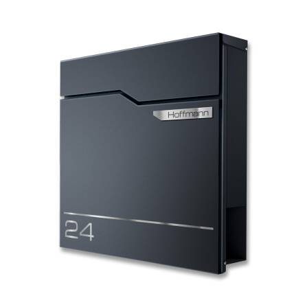 Metzler Briefkasten austauschbares Namensschild | Anthrazit  | Hoffmann