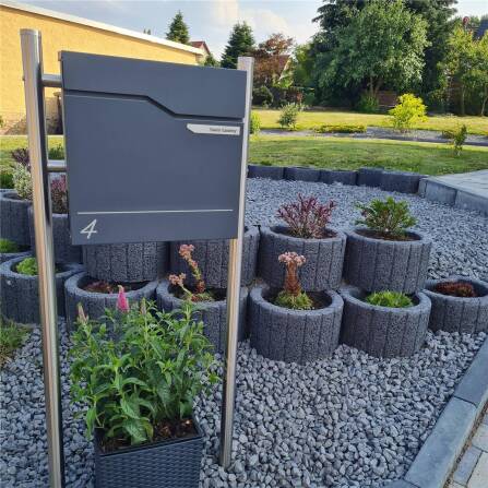 Metzler Briefkasten austauschbares Namensschild | Anthrazit  | Hoffmann