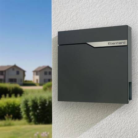 Metzler Briefkasten Anthrazit austauschbares Namensschild | Ebenhard
