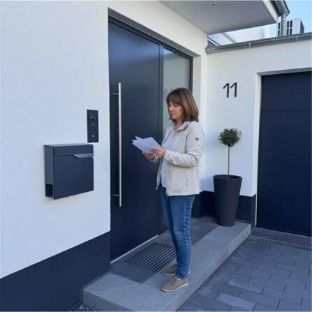 Metzler Briefkasten Anthrazit austauschbares Namensschild | Ebenhard