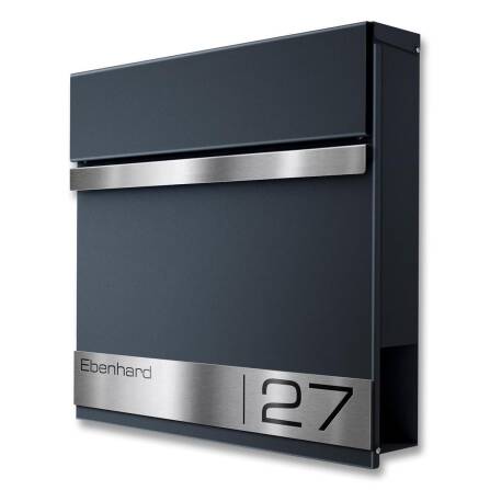 Metzler Briefkasten Anthrazit mit Lasergravur | Stencil