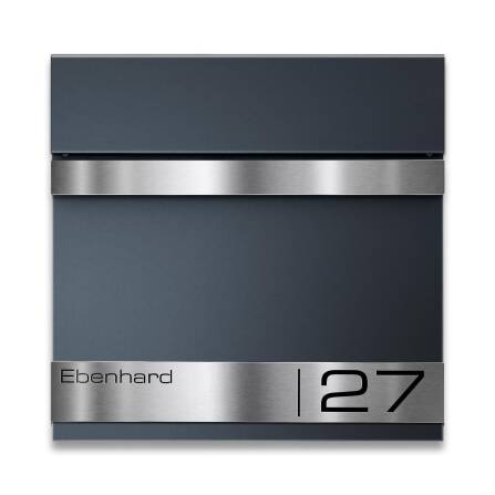 Metzler Standbriefkasten Anthrazit Gravur aus Edelstahl | Stencil