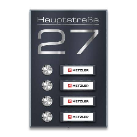 Metzler Klingel Aufputz Anthrazit Namensschilder | Tara M4