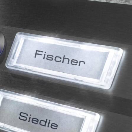 Metzler Klingel Aufputz Anthrazit austauschbare Namensschilder | Tara M5