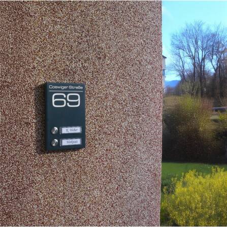 Metzler Sonnette sans fil Anthracite Plaques de nom échangeables | Tara M2