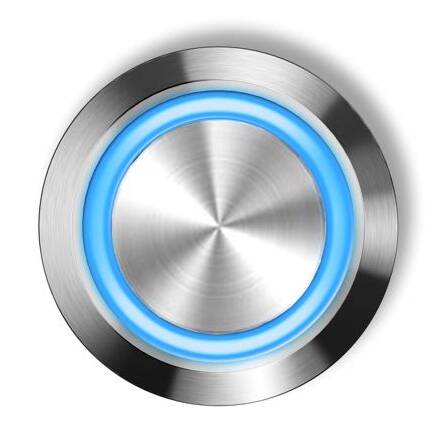 Edelstahl Taster LED-Ring blau