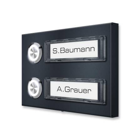 Metzler Türklingel Aufputz Namensschilder | RAL Anhrazitgrau | Tovi M2