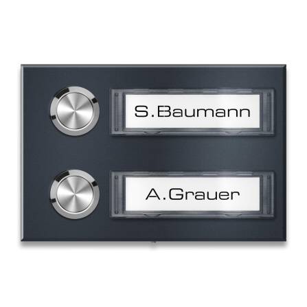 Metzler Türklingel Aufputz Namensschilder | RAL Anhrazitgrau | Tovi M2