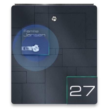 Metzler Briefkasten Funkklingel Anthrazit Edelstahl...